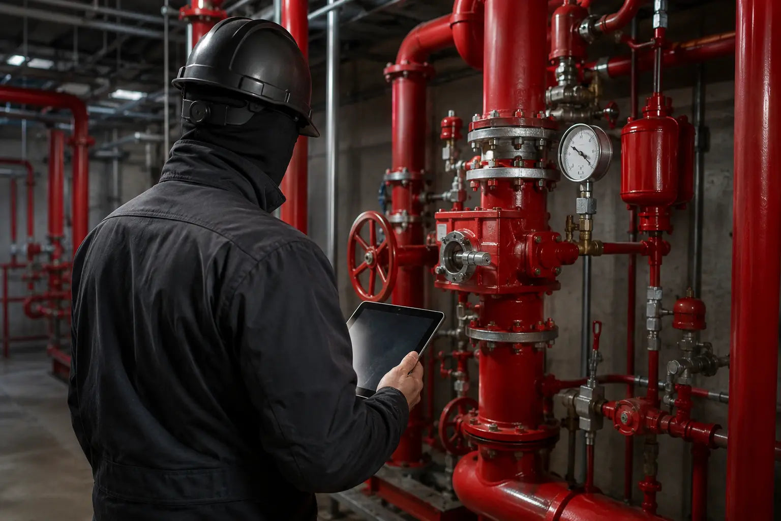 Inspection visuelle d’un système de protection incendie